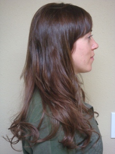 After Hair Extensions, side view