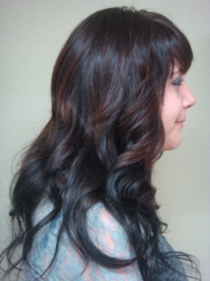 After Hair Extensions, side view