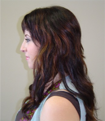 After Hair Extensions, back view