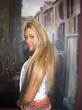 After Hair Extensions, front view