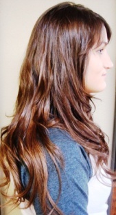 After Hair Extensions, back view