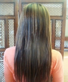 After Hair Extensions, Back View