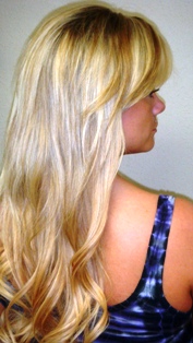 After Hair Extensions, side view