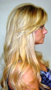 After Hair Extensions, back view