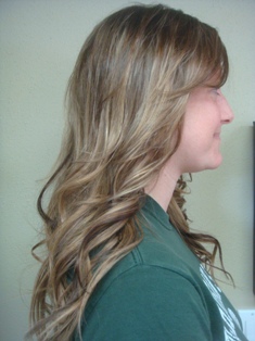 After Hair Extensions, side view