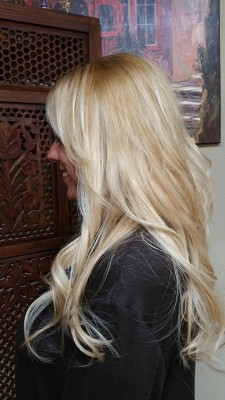 After Hair Extensions, side view