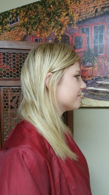 Before Hair Extensions, side view