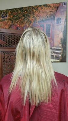 Before Hair Extensions, back view