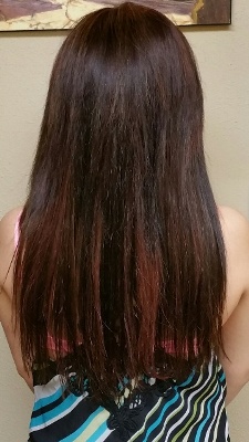 After Hair Extensions, Back View