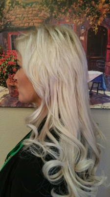 After Hair Extensions, side view