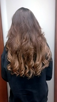 After Hair Extensions, back view