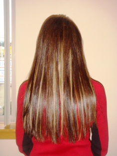 After Hair Extensions, Back View