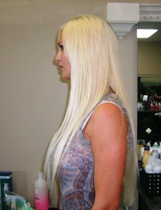 After Hair Extensions, Back View