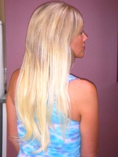 After Hair Extensions, Back View